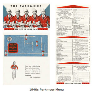 The Parkmoor Menu (Courtesy of Lost Tables)
