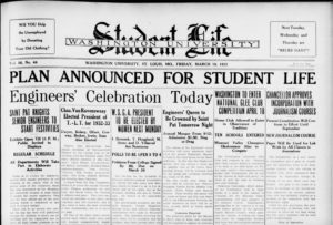 Student Life, March 18, 1932 (Courtesy of Washington University Archives)
