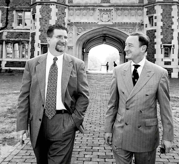 Since 1997, Steve Givens worked with Chancellor Wrighton in multiple capacities: as assistant to the chancellor and assistant vice chancellor in the Chancellor’s Office, as associate vice chancellor in Public Affairs, and then back in the Chancellor’s Office as associate vice chancellor and chief of staff. (Washington University Archives)