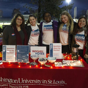 On Tuesday, Nov. 6, 2018, WashU Votes volunteers and employees host Election Day activities as students prepare to vote at the Athletics Complex. (Jerry Naunheim Jr./WUSTL Photos)
