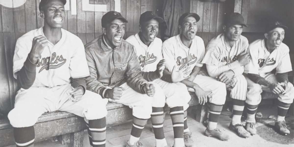 The Newark Eagles were part of the Negro Leagues from 1936 to 1948. Here the players are in the dugout in 1939.