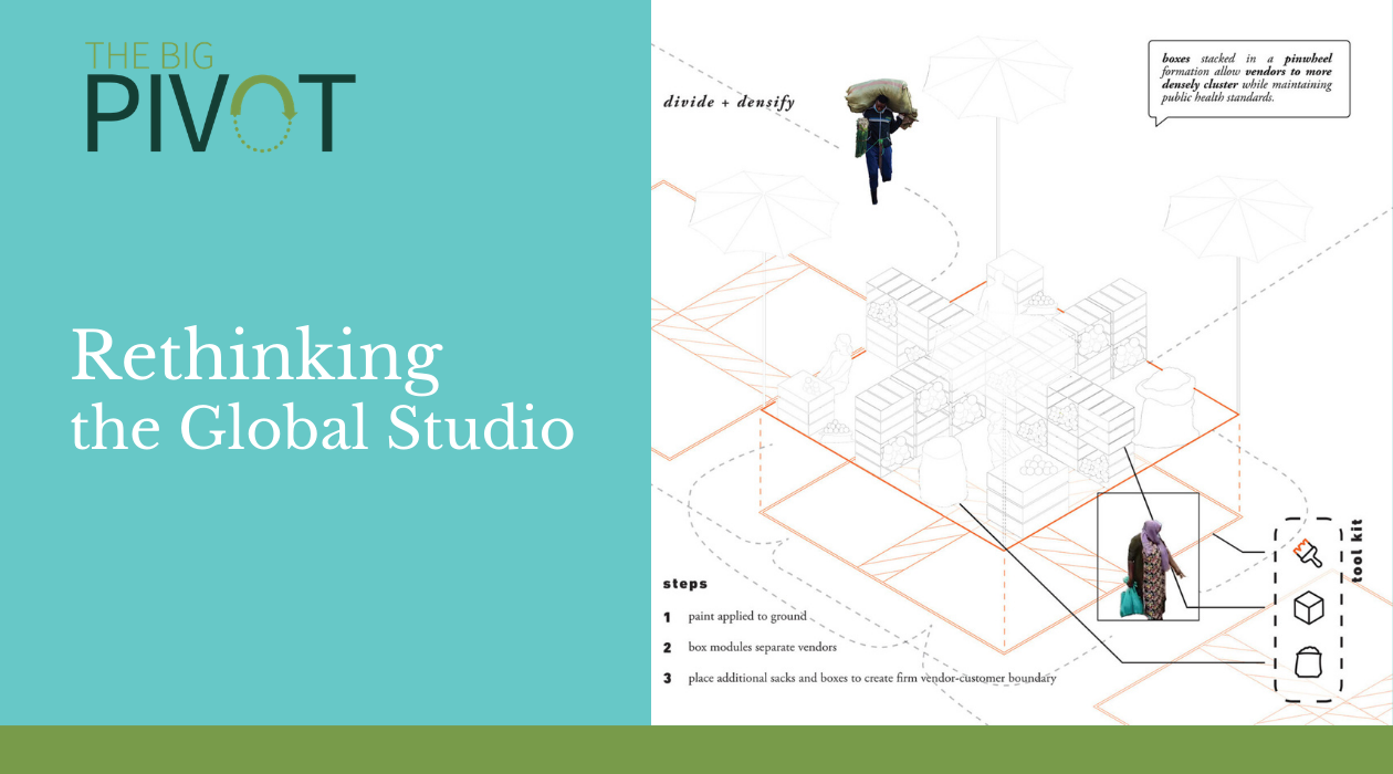 graphic for The Big Pivot: Rethinking the Global Studio with a class project illustration