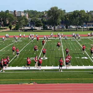 The Washington University Bears football team meets for their first practice of thee 2021 season Aug. 12 at Francis Olympic Field. The season kicks off Sept. 4 at the University of Chicago. (Courtesy photo)