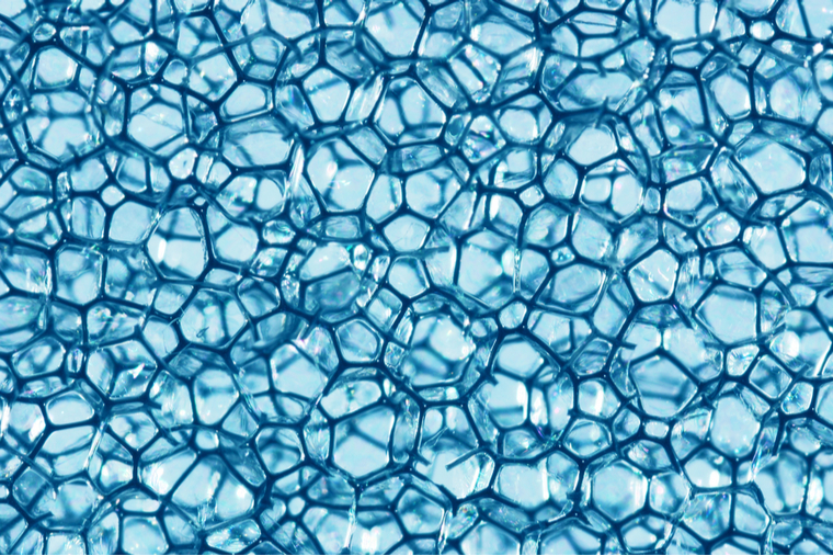 close-up of a foamy material