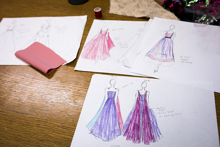 Dress designs created by the "Made to Model" WashU student designers. (Photo: Carol Green/Washington University)