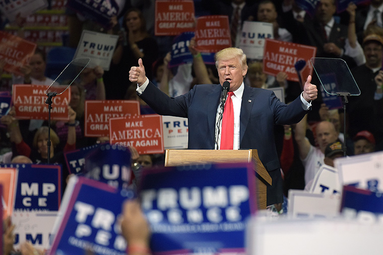 Donald Trump at 2016 rally.