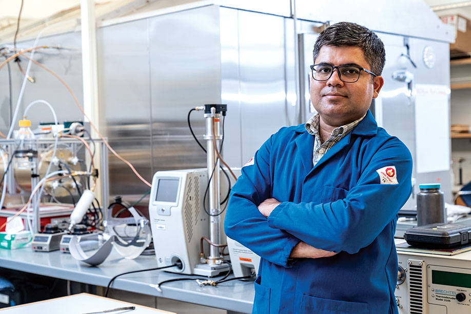 Rajan Chakrabarty, the Harold D. Jolley Career Development Associate Professor of Energy, Environmental & Chemical Engineering, works at the forefront of addressing the grand challenges associated with the tiny particles in complex environmental systems. (Photo: Joe Angeles)