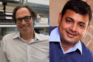 Side-by-side headshots of Gregory D. Longmore, professor of medicine, and Amit Pathak, associate professor of mechanical engineering & materials science