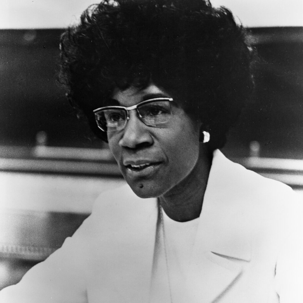 In 1976, U.S. Rep. Shirley Chisholm, the first Black woman to serve in Congress, appeared for the Assembly Series.