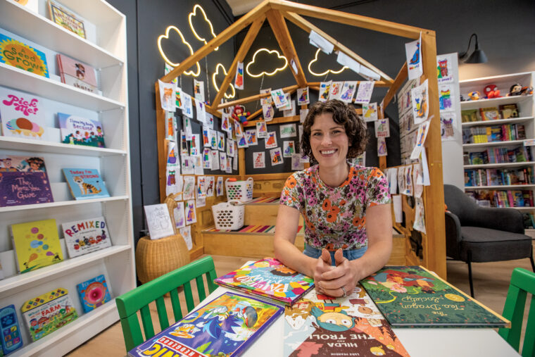 Betty Bayer, owner of Betty's Books, a bookstore located in an historic building in nearby Webster Groves, Missouri. The shop specializes in comics and graphic novels and is one of only a few in the St. Louis area. (Photo: Joe Angeles/Washington University)