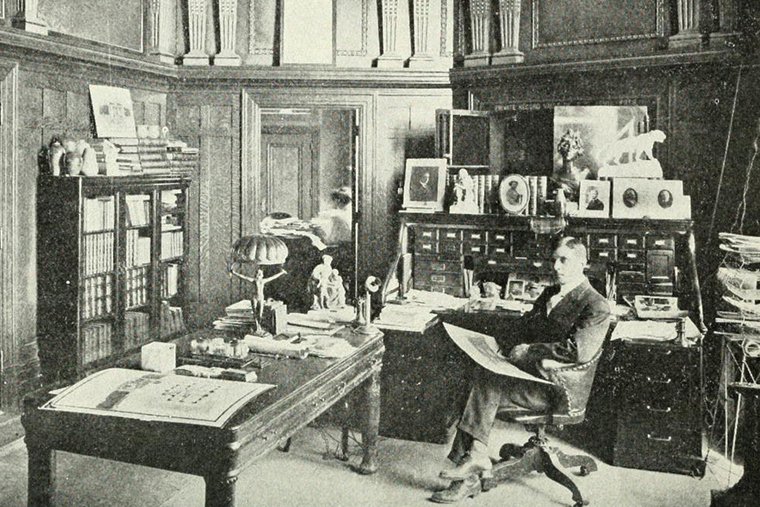 E.G. Lewis in his office, circa 1904, when The Woman's Magazine was the apex of its success.