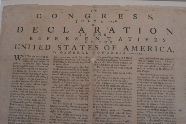Olin Library exhibits second original Declaration of Independence