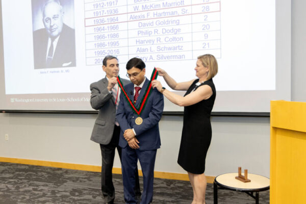 Dharnidharka installed as Hartmann Professor of Pediatrics 