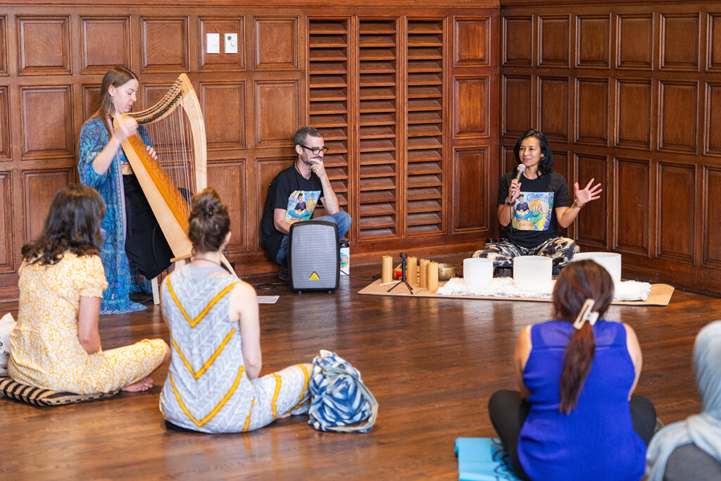 Participants at a sound mediation
