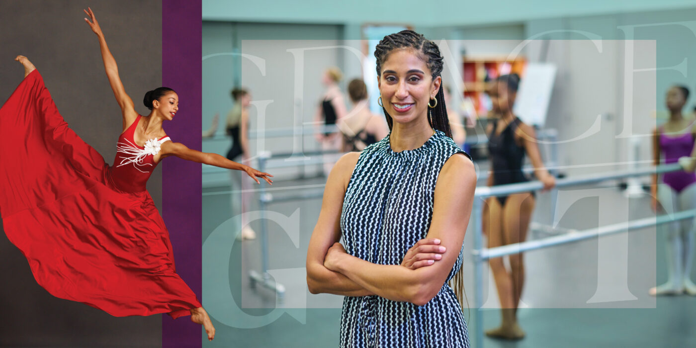 Alicia Graf Mack, a graduate of the recently named School of Continuing & Professional Studies and a former Alvin Ailey dancer, is dean and director of dance at Juilliard. (Photos: Courtesy of Alvin Ailey American Dance Theater and Tony Meoli)
