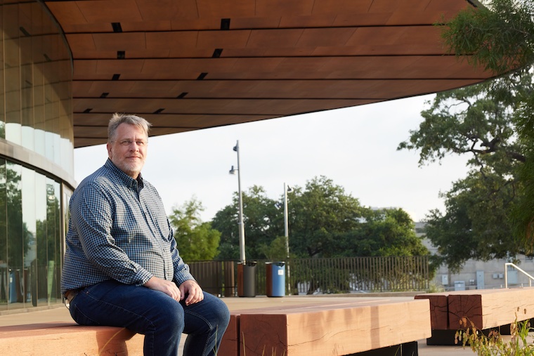 Mark Waggoner, BSCE '97, designs innovative long-span roofs for sports facilities. (Photo: Buff Strickland)