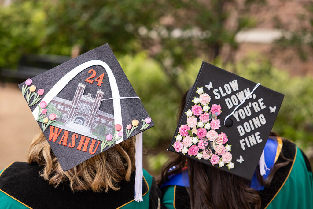 Graduate caps with decoration